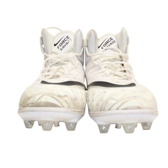 Nike Sz 16 Football Cleats Force Savage White Black 923304-101 - Picture 4 of 11